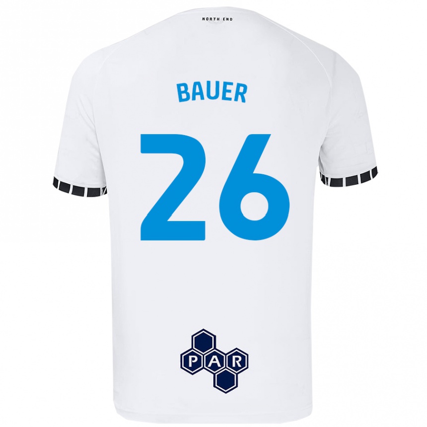 Kids Football Patrick Bauer #26 White Home Jersey 2024/25 T-Shirt