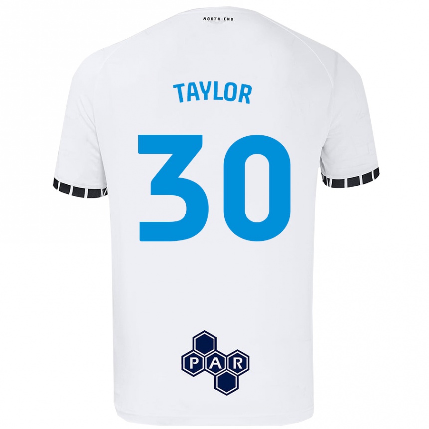 Kids Football Kian Taylor #30 White Home Jersey 2024/25 T-Shirt