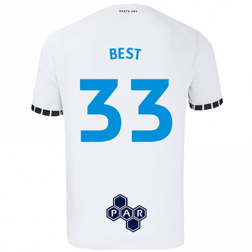 Kids Football Kian Best #33 White Home Jersey 2024/25 T-Shirt