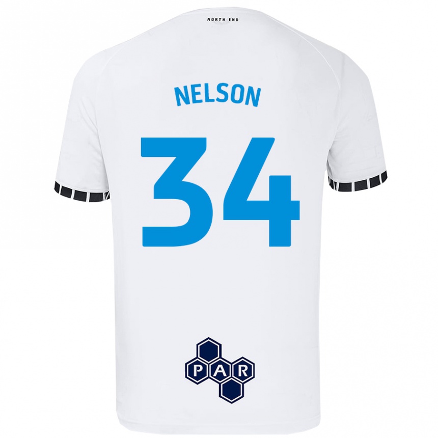 Kids Football Kitt Nelson #34 White Home Jersey 2024/25 T-Shirt