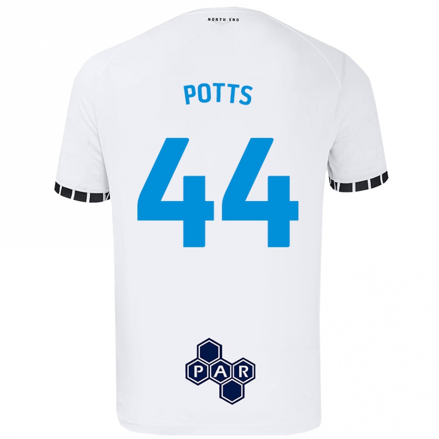 Kids Football Brad Potts #44 White Home Jersey 2024/25 T-Shirt