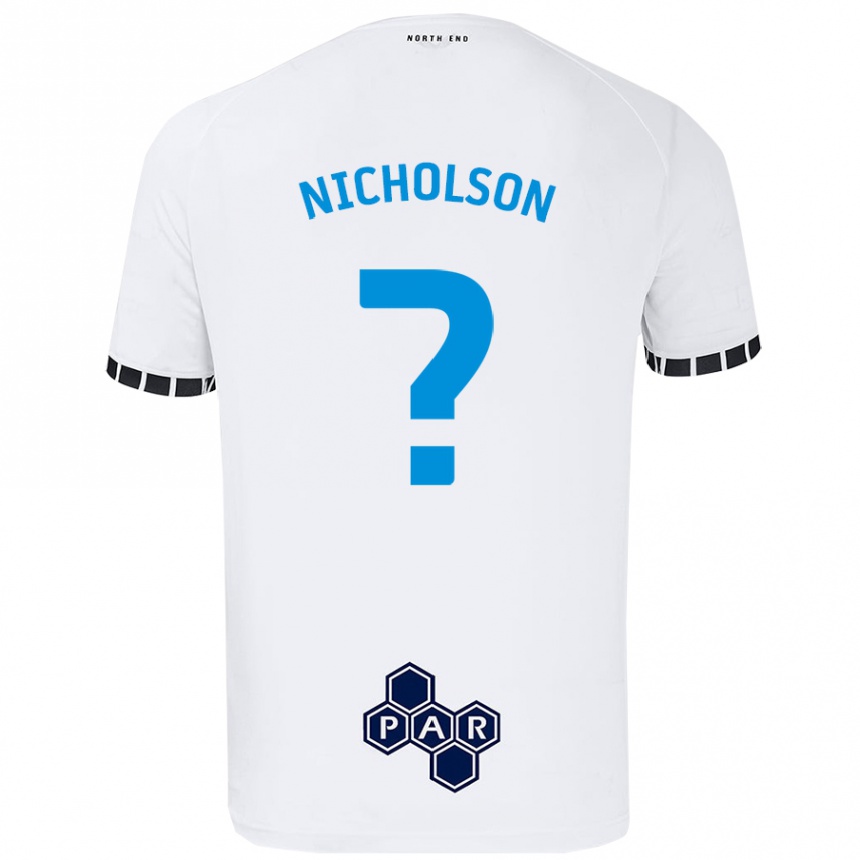 Kids Football Joseph Nicholson #0 White Home Jersey 2024/25 T-Shirt