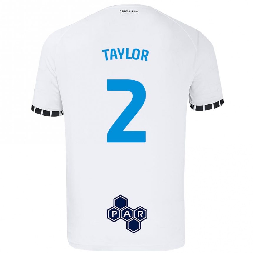 Kids Football Alex Taylor #2 White Home Jersey 2024/25 T-Shirt