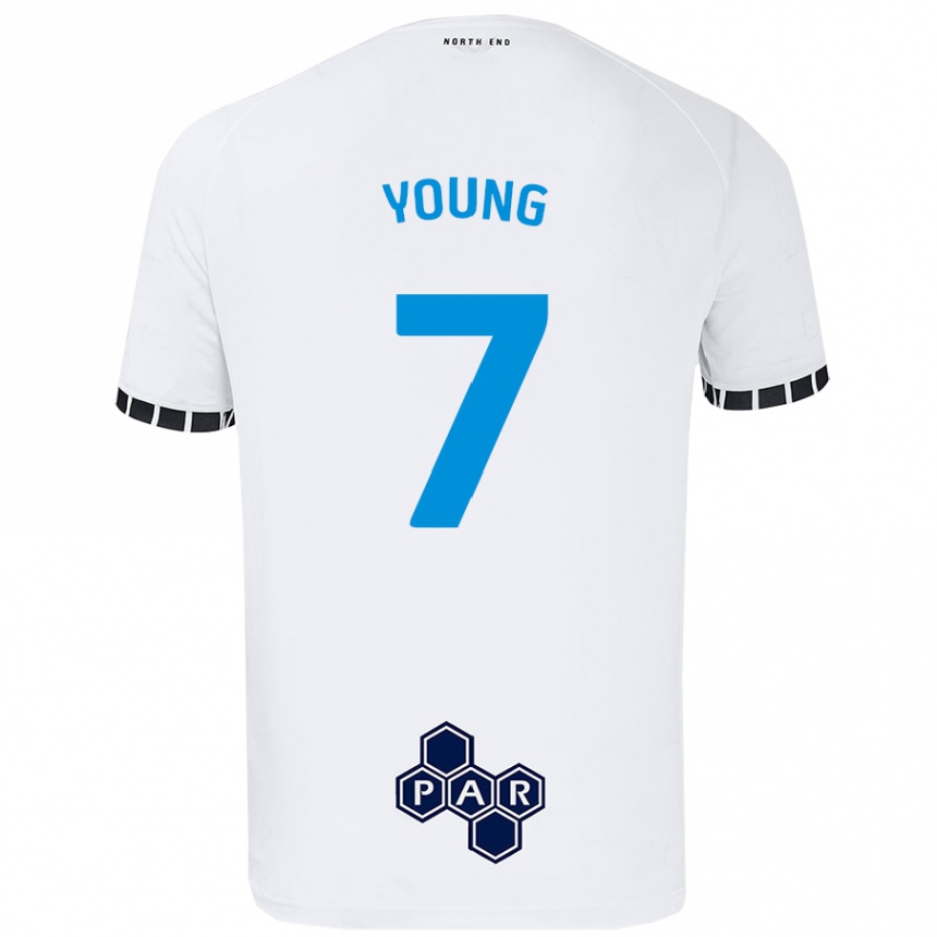 Kids Football Danielle Young #7 White Home Jersey 2024/25 T-Shirt