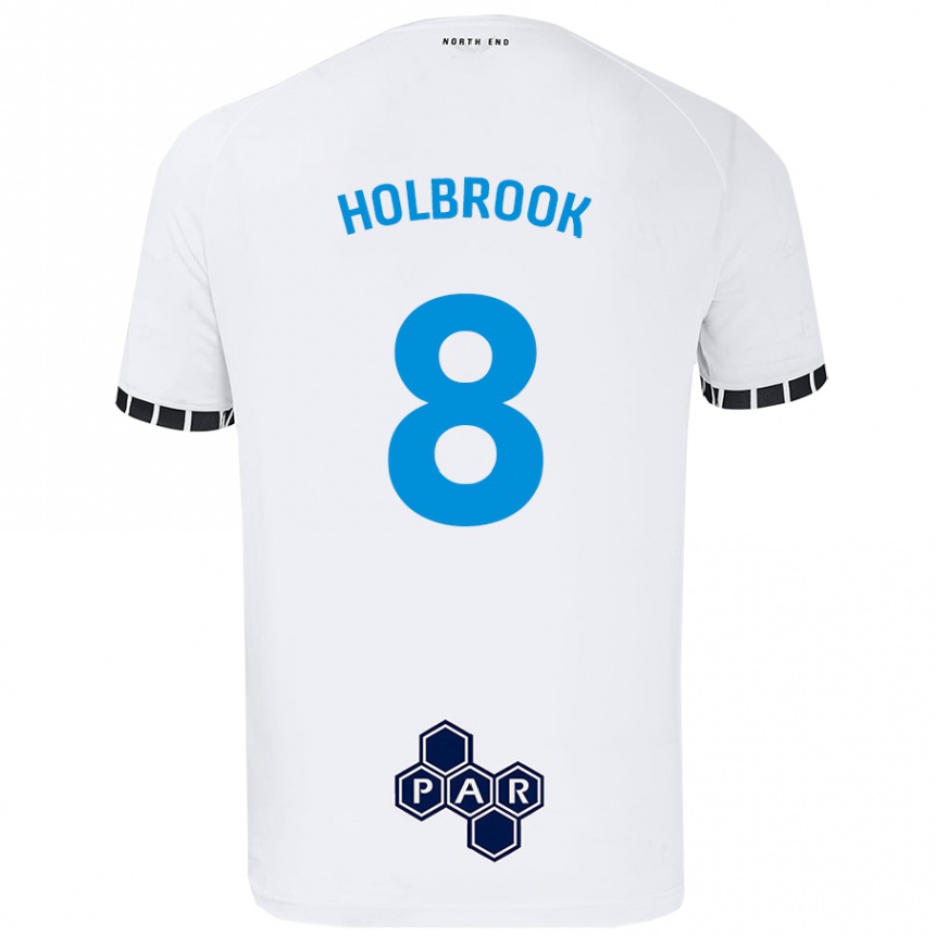 Kids Football Jess Holbrook #8 White Home Jersey 2024/25 T-Shirt