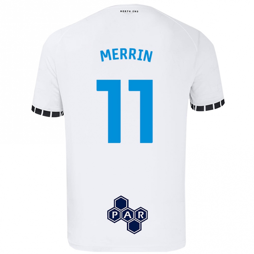 Kids Football Laura Merrin #11 White Home Jersey 2024/25 T-Shirt