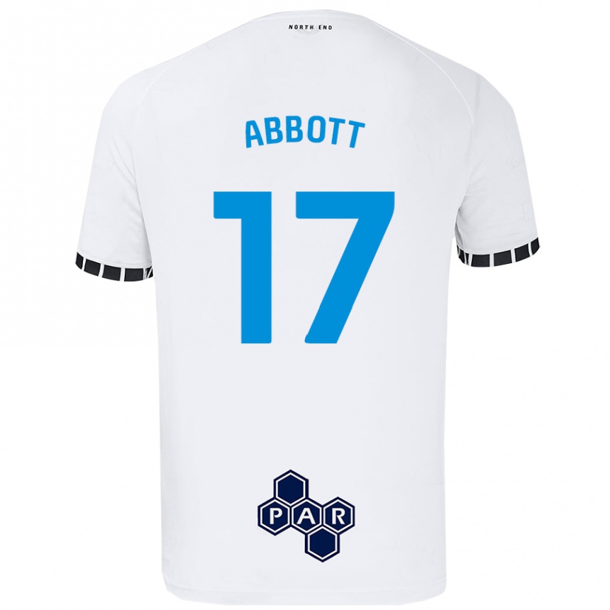 Kids Football Becky Abbott #17 White Home Jersey 2024/25 T-Shirt