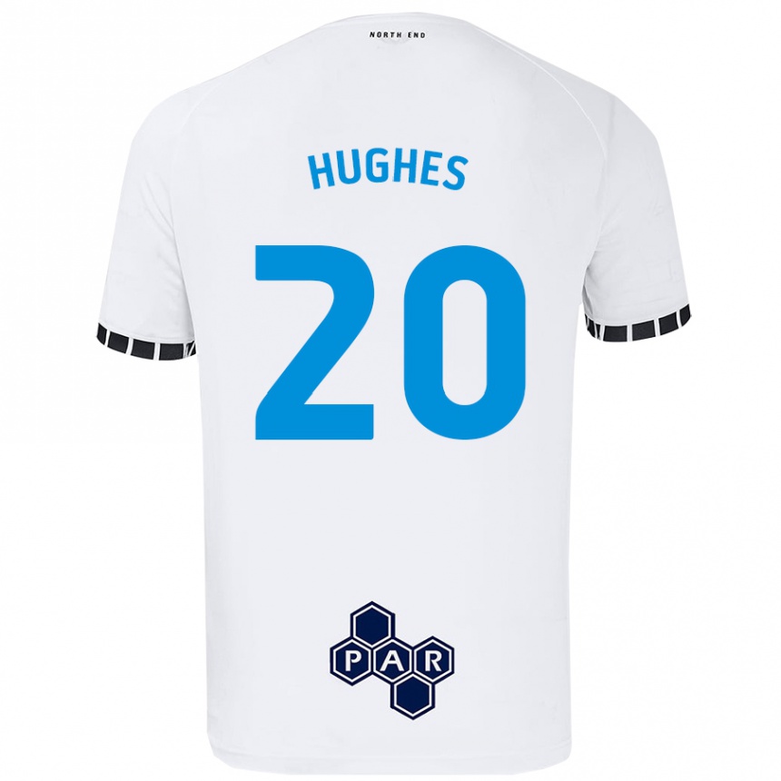 Kids Football Amy Hughes #20 White Home Jersey 2024/25 T-Shirt