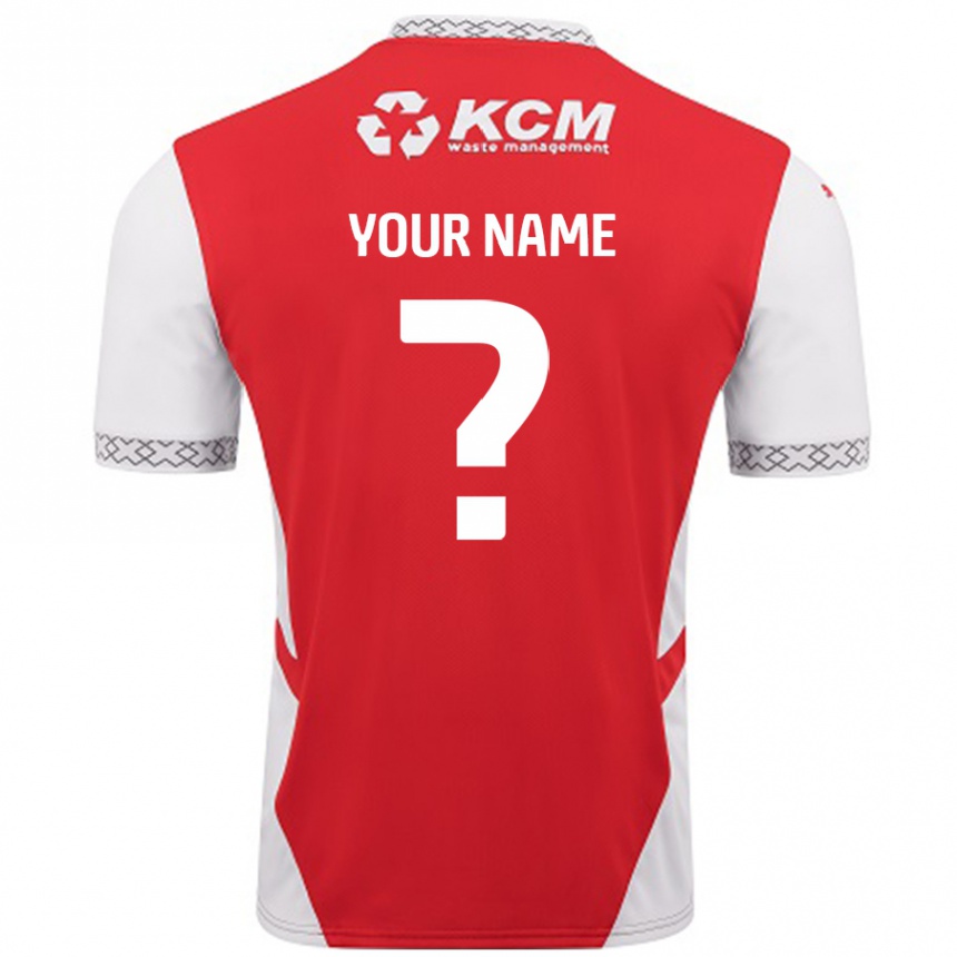 Kids Football Your Name #0 Red White Home Jersey 2024/25 T-Shirt