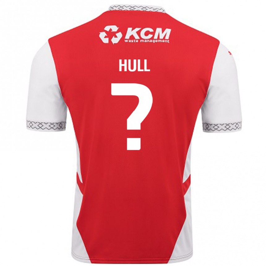 Kids Football Jake Hull #0 Red White Home Jersey 2024/25 T-Shirt