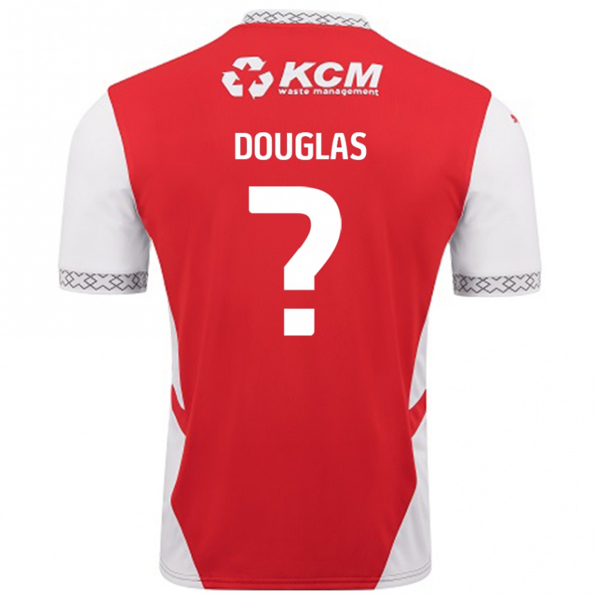 Kids Football Hamish Douglas #0 Red White Home Jersey 2024/25 T-Shirt