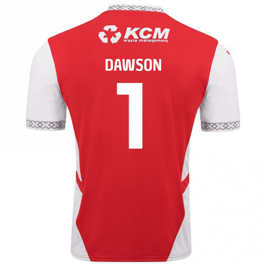 Kids Football Cameron Dawson #1 Red White Home Jersey 2024/25 T-Shirt