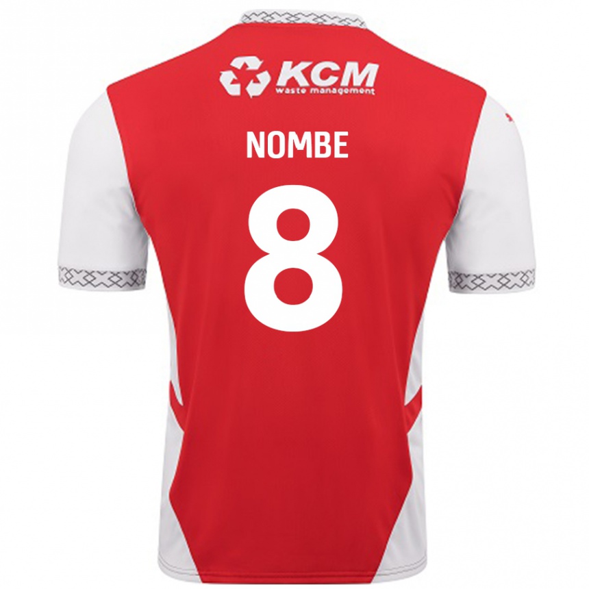 Kids Football Sam Nombe #8 Red White Home Jersey 2024/25 T-Shirt