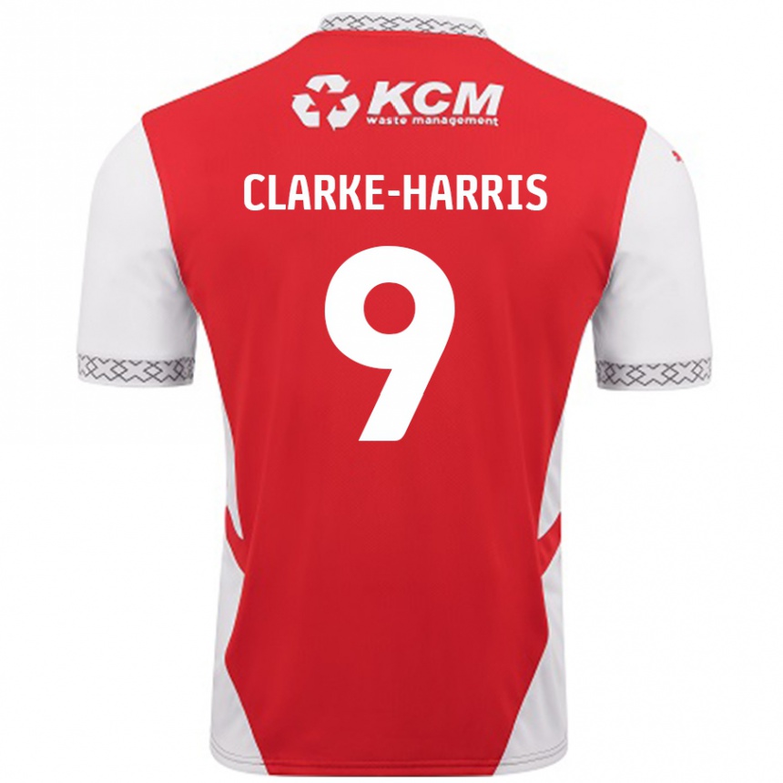 Kids Football Jonson Clarke-Harris #9 Red White Home Jersey 2024/25 T-Shirt