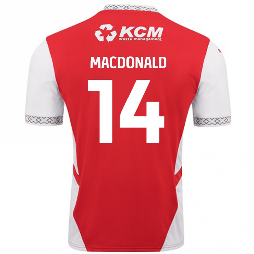 Kids Football Alex Macdonald #14 Red White Home Jersey 2024/25 T-Shirt