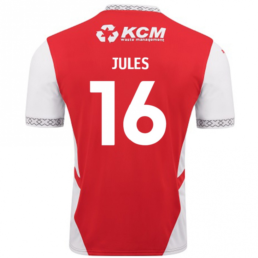 Kids Football Zak Jules #16 Red White Home Jersey 2024/25 T-Shirt