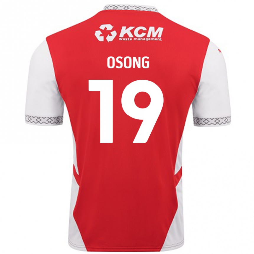 Kids Football Detlef Esapa Osong #19 Red White Home Jersey 2024/25 T-Shirt