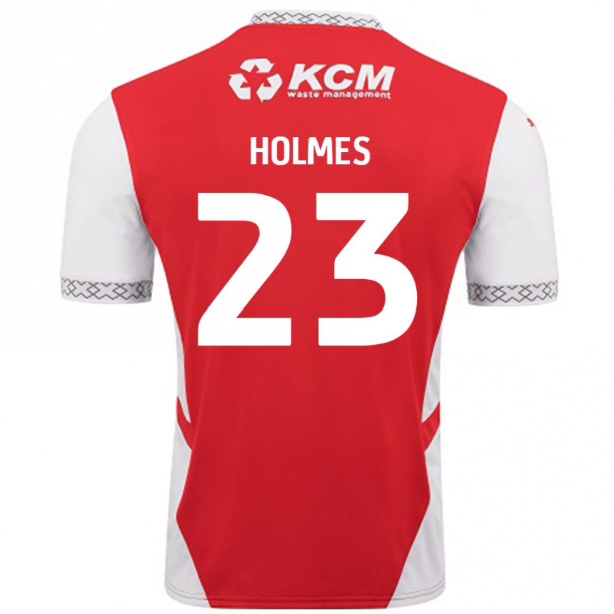 Kids Football Jack Holmes #23 Red White Home Jersey 2024/25 T-Shirt