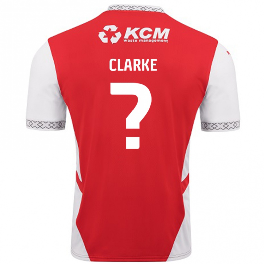 Kids Football James Clarke #0 Red White Home Jersey 2024/25 T-Shirt