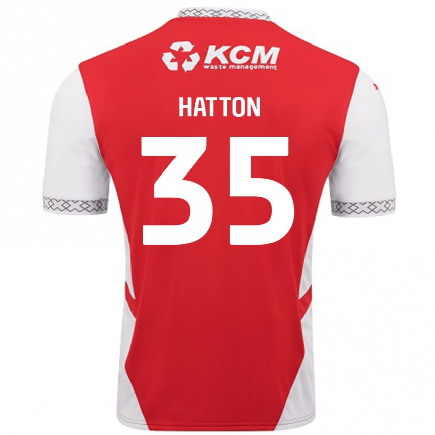 Kids Football Ben Hatton #35 Red White Home Jersey 2024/25 T-Shirt