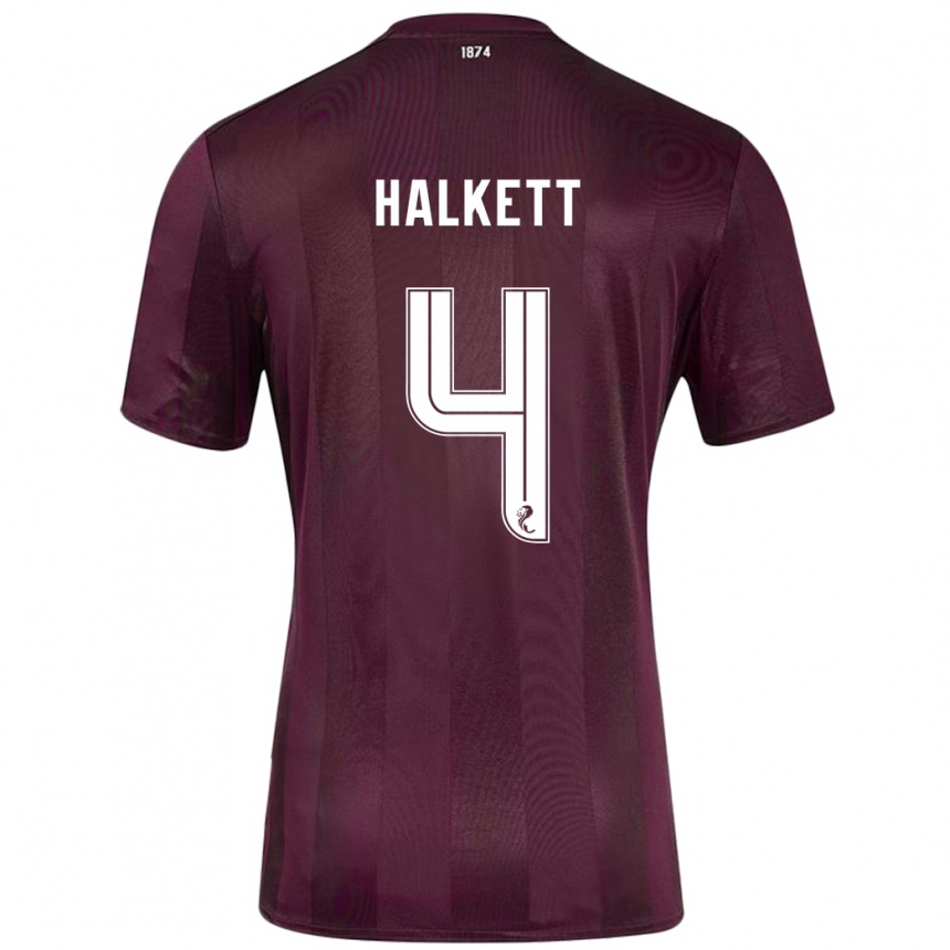 Kids Football Craig Halkett #4 Burgundy Home Jersey 2024/25 T-Shirt