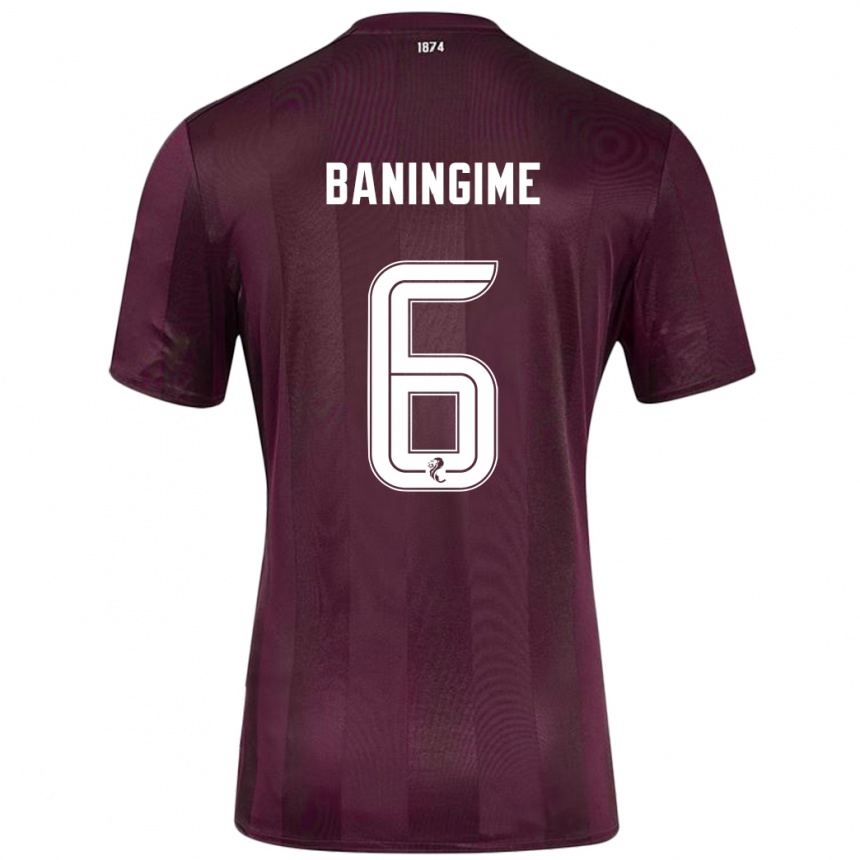 Kids Football Beni Baningime #6 Burgundy Home Jersey 2024/25 T-Shirt