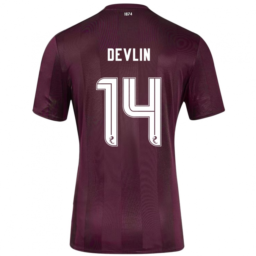 Kids Football Cammy Devlin #14 Burgundy Home Jersey 2024/25 T-Shirt