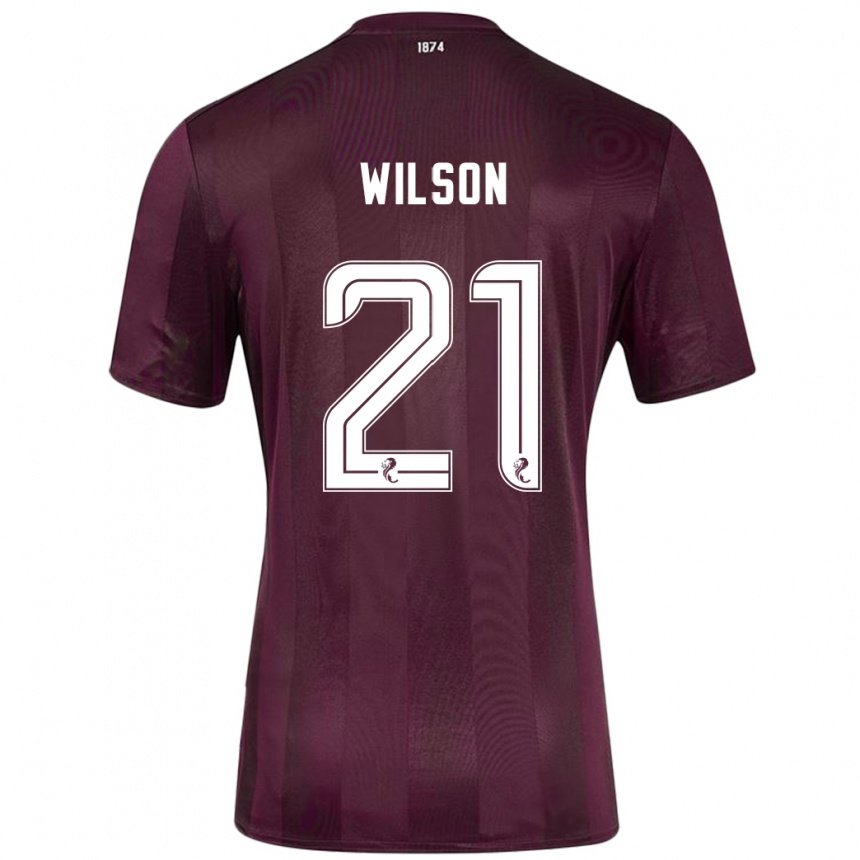 Kids Football James Wilson #21 Burgundy Home Jersey 2024/25 T-Shirt