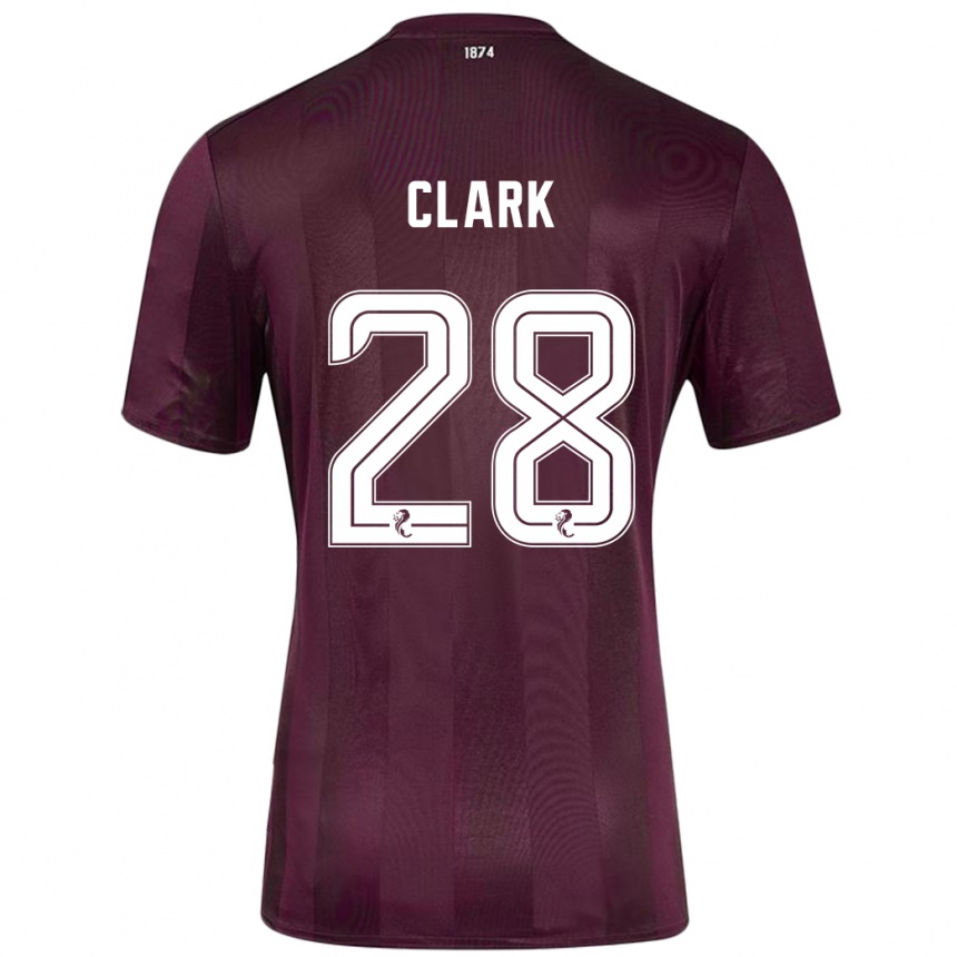 Kids Football Zander Clark #28 Burgundy Home Jersey 2024/25 T-Shirt