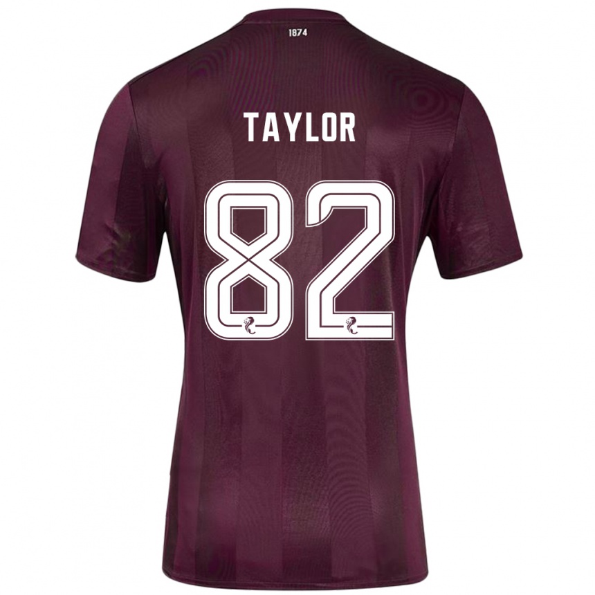 Kids Football Gerald Taylor #82 Burgundy Home Jersey 2024/25 T-Shirt