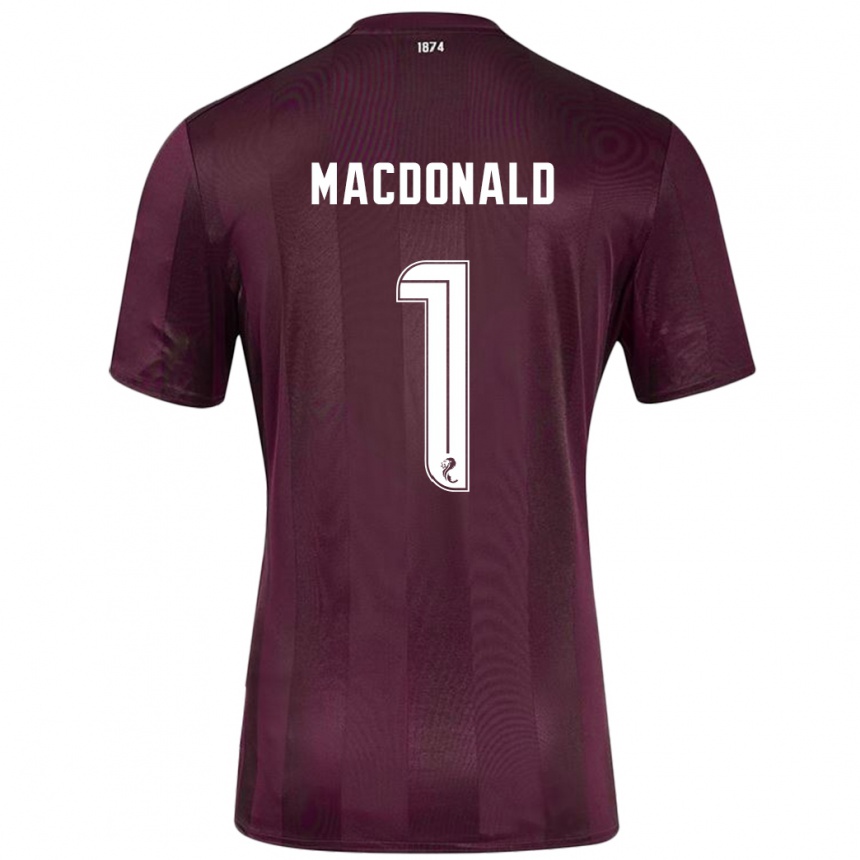 Kids Football Jamie Macdonald #1 Burgundy Home Jersey 2024/25 T-Shirt