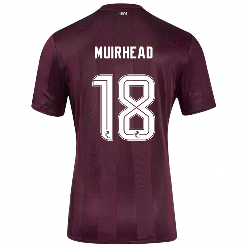 Kids Football Owen Muirhead #18 Burgundy Home Jersey 2024/25 T-Shirt