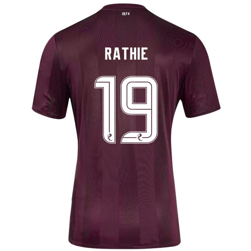 Kids Football Luke Rathie #19 Burgundy Home Jersey 2024/25 T-Shirt