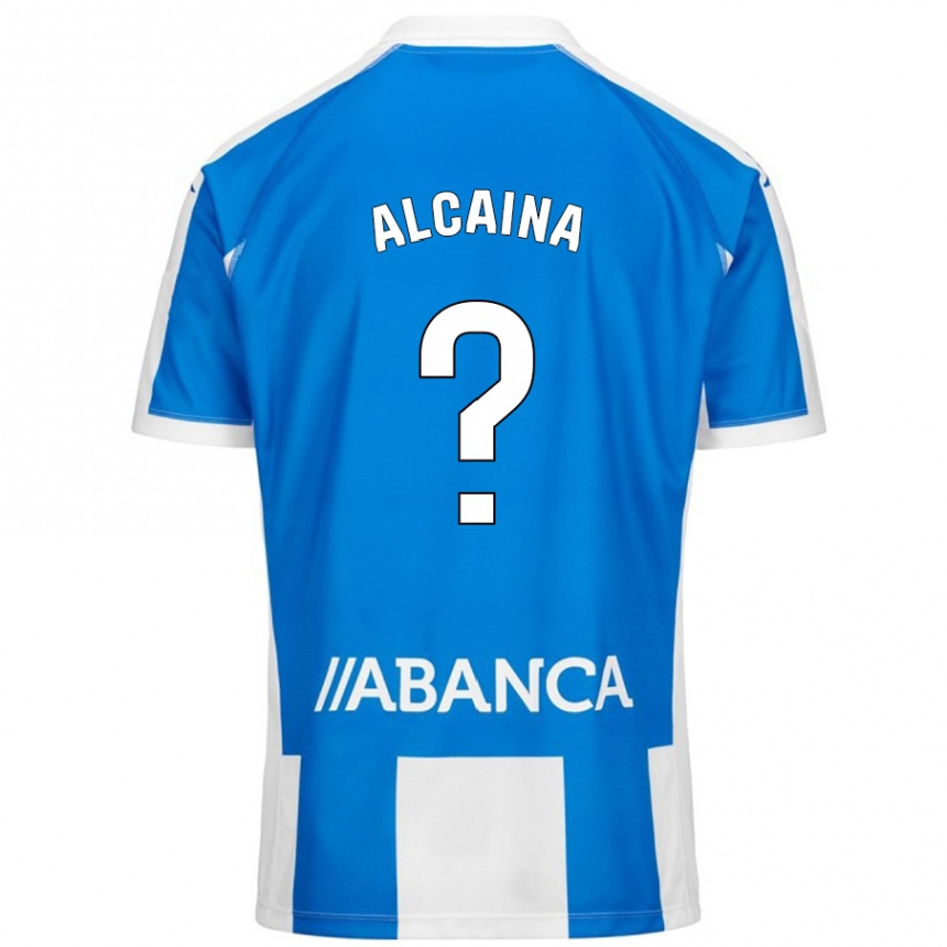 Kids Football Raúl Alcaina #0 Blue White Home Jersey 2024/25 T-Shirt