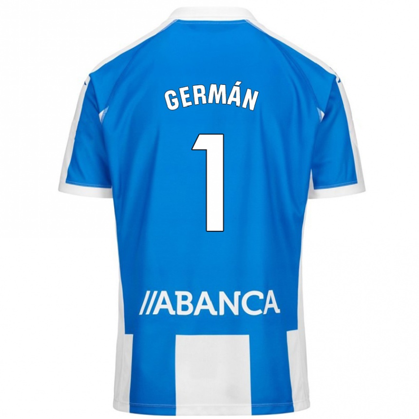 Kids Football Germán Parreño #1 Blue White Home Jersey 2024/25 T-Shirt