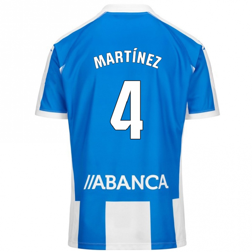 Kids Football Pablo Martínez #4 Blue White Home Jersey 2024/25 T-Shirt