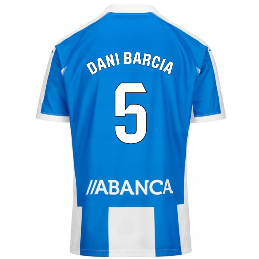 Kids Football Dani Barcia #5 Blue White Home Jersey 2024/25 T-Shirt