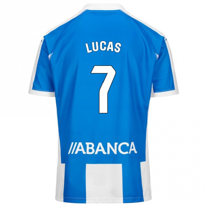 Kids Football Lucas Pérez #7 Blue White Home Jersey 2024/25 T-Shirt