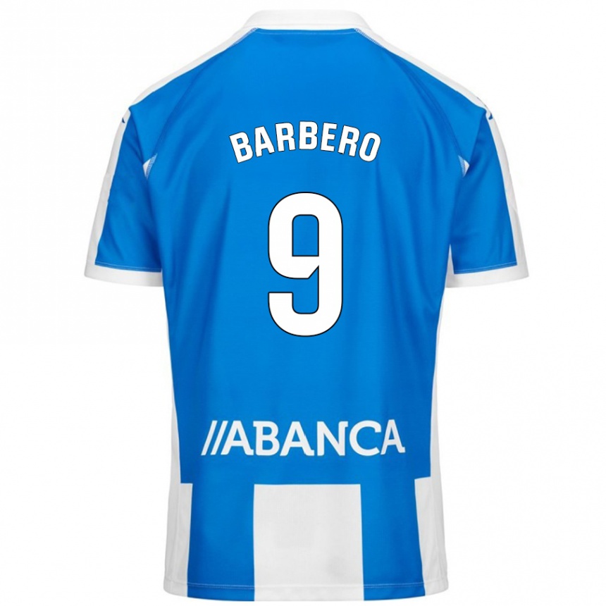 Kids Football Iván Barbero #9 Blue White Home Jersey 2024/25 T-Shirt