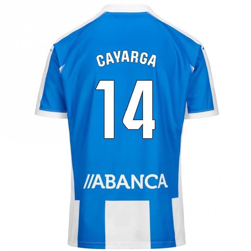 Kids Football Berto Cayarga #14 Blue White Home Jersey 2024/25 T-Shirt