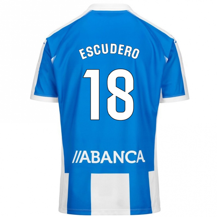 Kids Football Sergio Escudero #18 Blue White Home Jersey 2024/25 T-Shirt