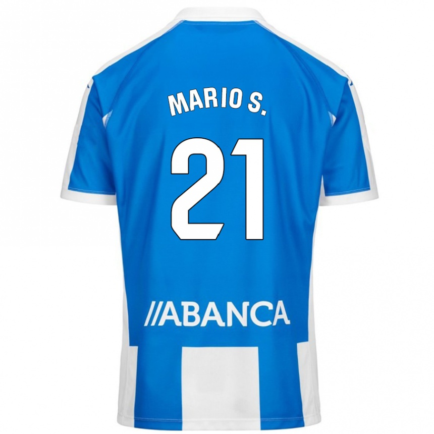 Kids Football Mario Soriano #21 Blue White Home Jersey 2024/25 T-Shirt