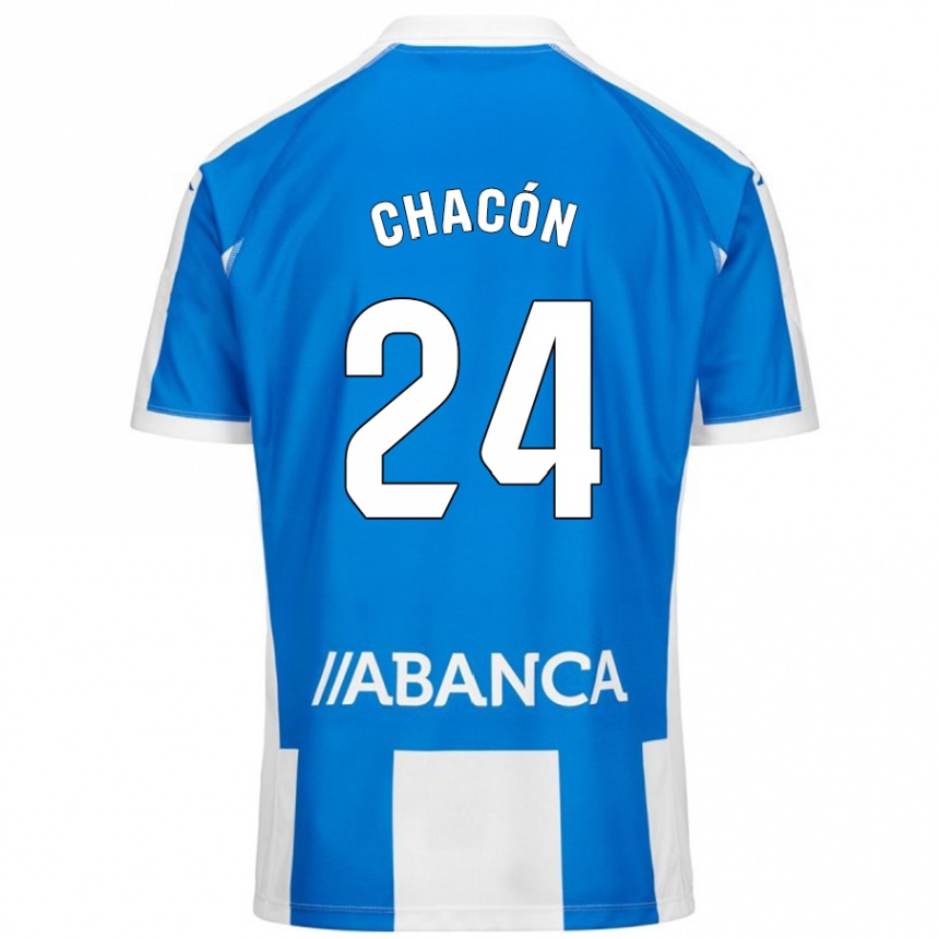 Kids Football Luis Chacón #24 Blue White Home Jersey 2024/25 T-Shirt