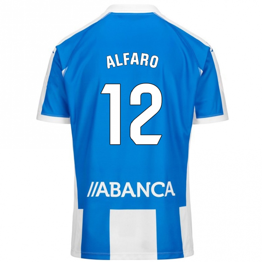 Kids Football Alejandro Alfaro #12 Blue White Home Jersey 2024/25 T-Shirt