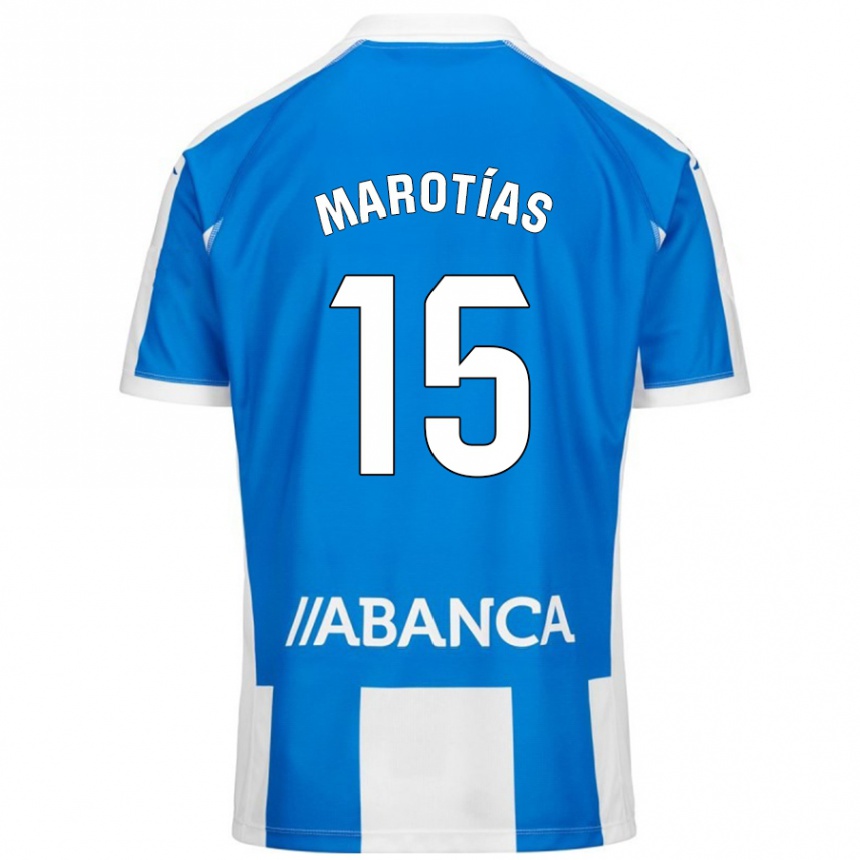 Kids Football Oscar Marotías #15 Blue White Home Jersey 2024/25 T-Shirt