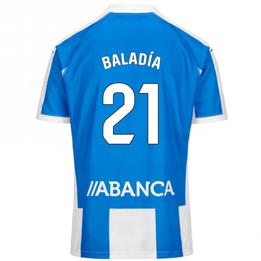 Kids Football Álvaro Baladía #21 Blue White Home Jersey 2024/25 T-Shirt