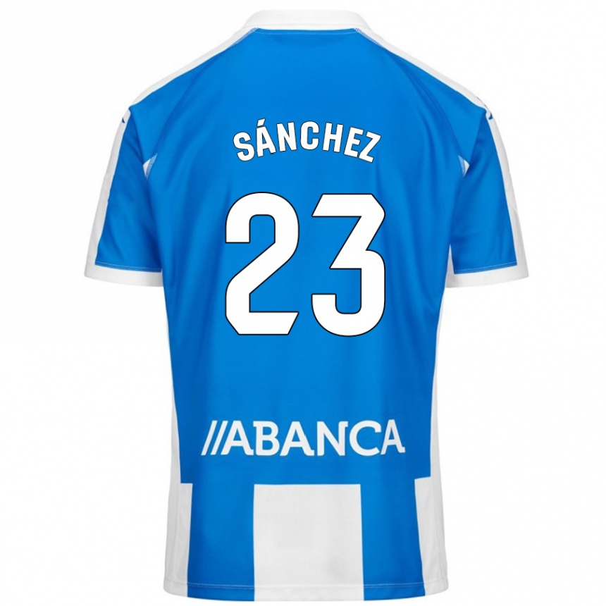 Kids Football Kevin Sánchez #23 Blue White Home Jersey 2024/25 T-Shirt