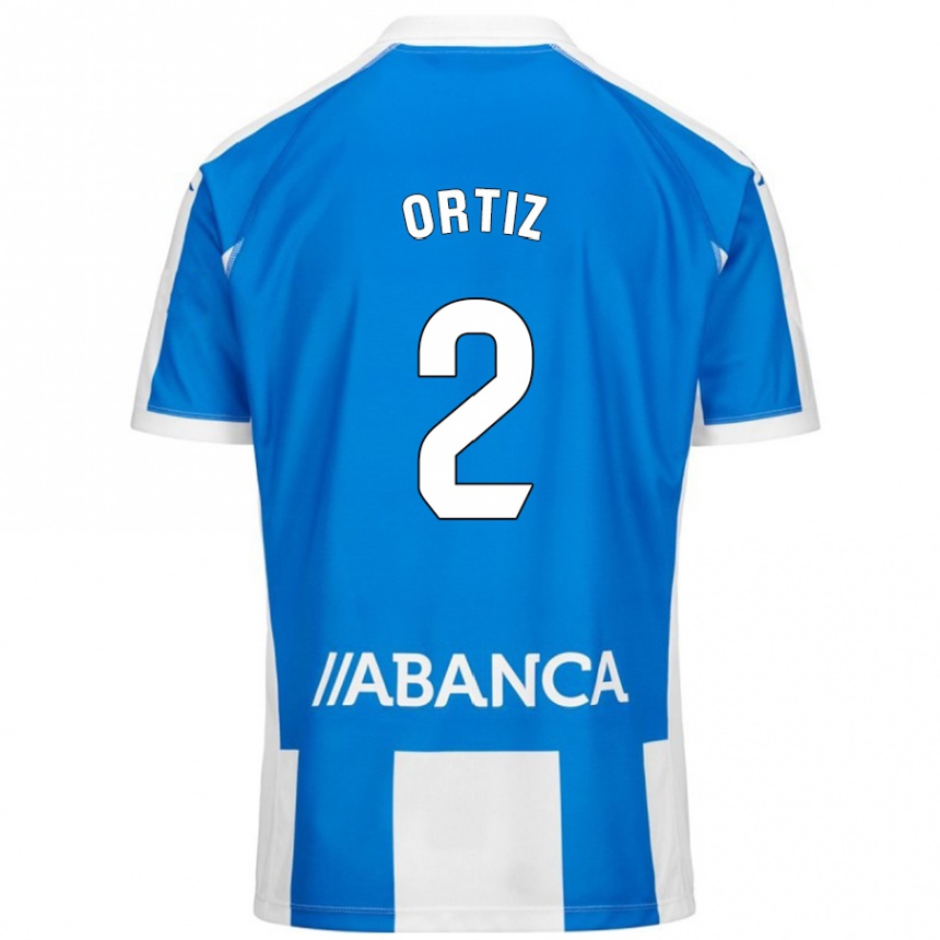 Kids Football Samara Ortiz #2 Blue White Home Jersey 2024/25 T-Shirt