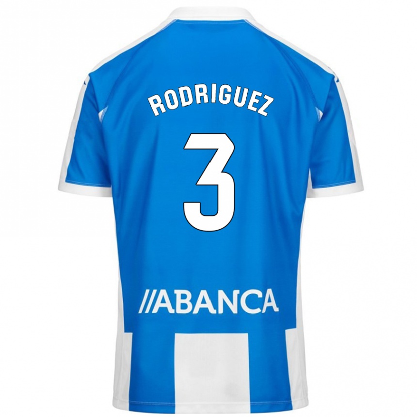 Kids Football Clara Rodríguez #3 Blue White Home Jersey 2024/25 T-Shirt