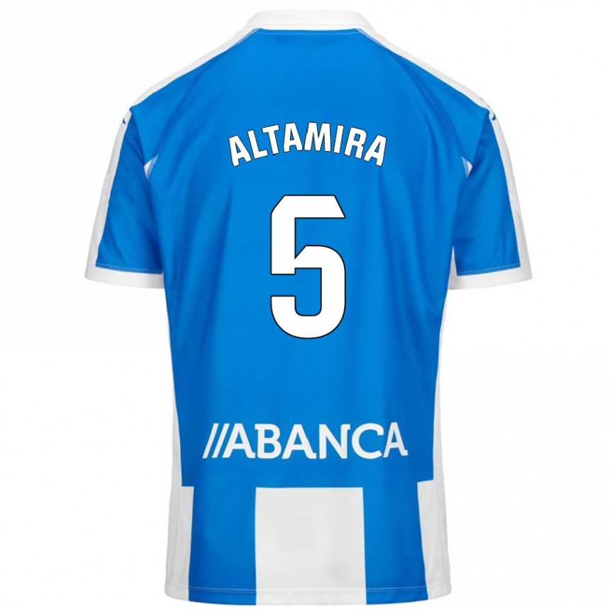 Kids Football Inés Altamira #5 Blue White Home Jersey 2024/25 T-Shirt